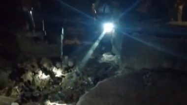 Maharashtra: Two Children Die After Being Buried Under Debris Following Dam Collapse Near Uran (Watch Video)